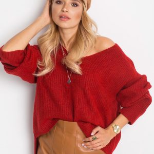 RUE PARIS Dark red sweater Wandering