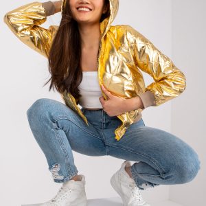 Larah Gold Short Hooded Jacket