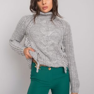 Winchester RUE PARIS Women's Grey Turtleneck Sweater