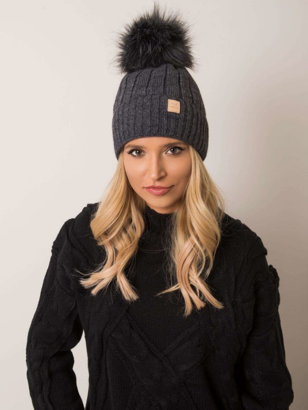 Dark grey winter hat RUE PARIS