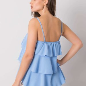 Blue top with ruffles Kaielle