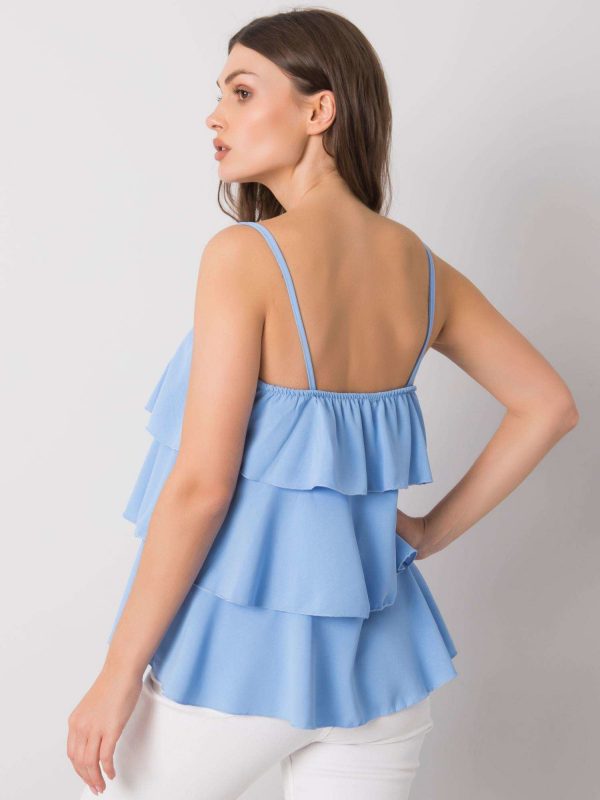 Blue top with ruffles Kaielle