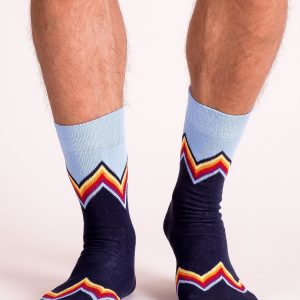 Navy Blue Printed Socks for Men