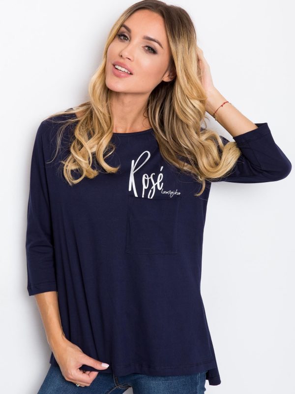 Navy blue blouse Relax