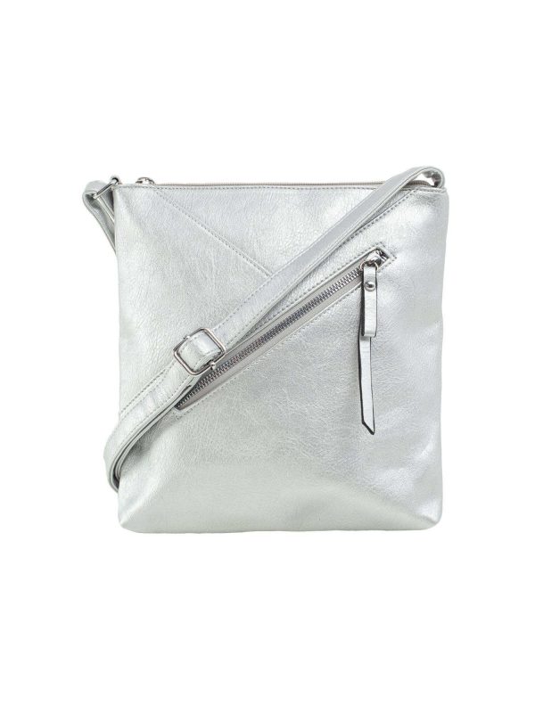 Silver bag with adjustable strap