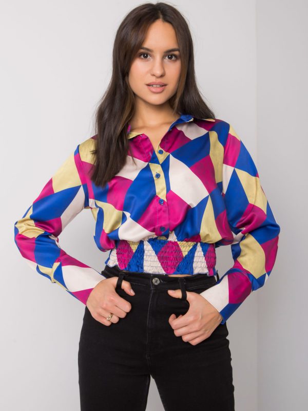 Blue/Yellow Grizella Shirt Blouse