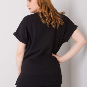 Charis black plus size blouse