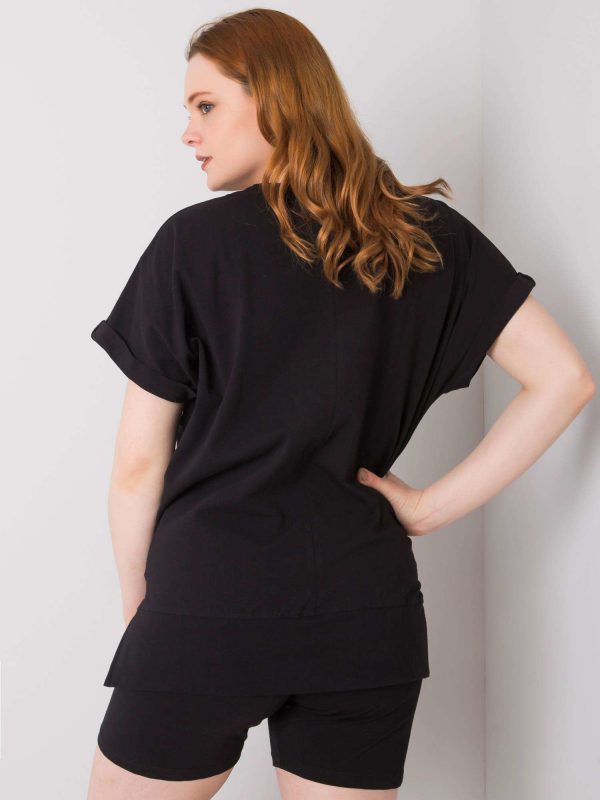 Charis black plus size blouse