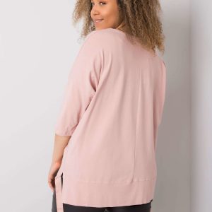 Dirty pink plus size blouse with Darren applique