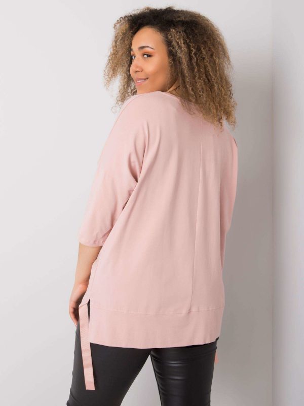 Dirty pink plus size blouse with Darren applique