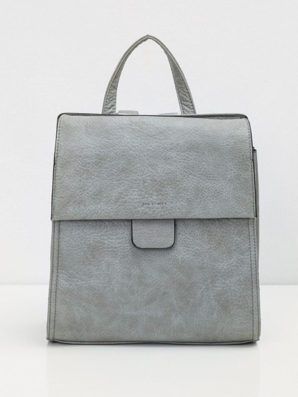 Grey eco-leather women's backpack