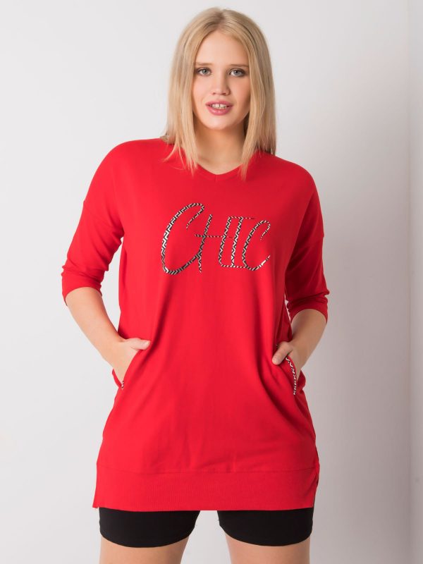 Red tunic plus size with Laurina pockets