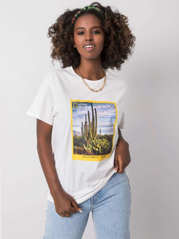 White t-shirt for women with print Evi