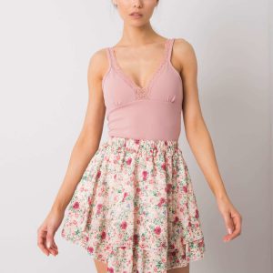 Jussie Beige Floral Skirt