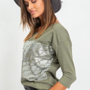 Khaki blouse Freya