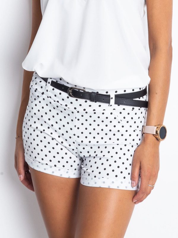 White Grainee Shorts