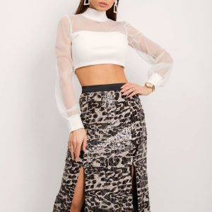 BSL Brown sequined skirt