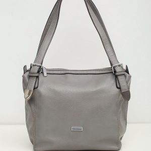 Grey women's bag made of eco leather