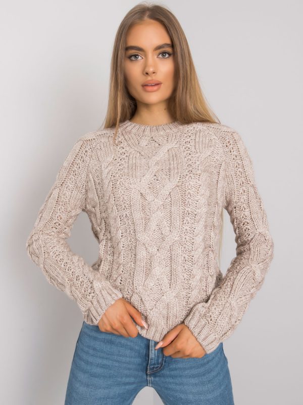 Beige sweater with braids Milford RUE PARIS