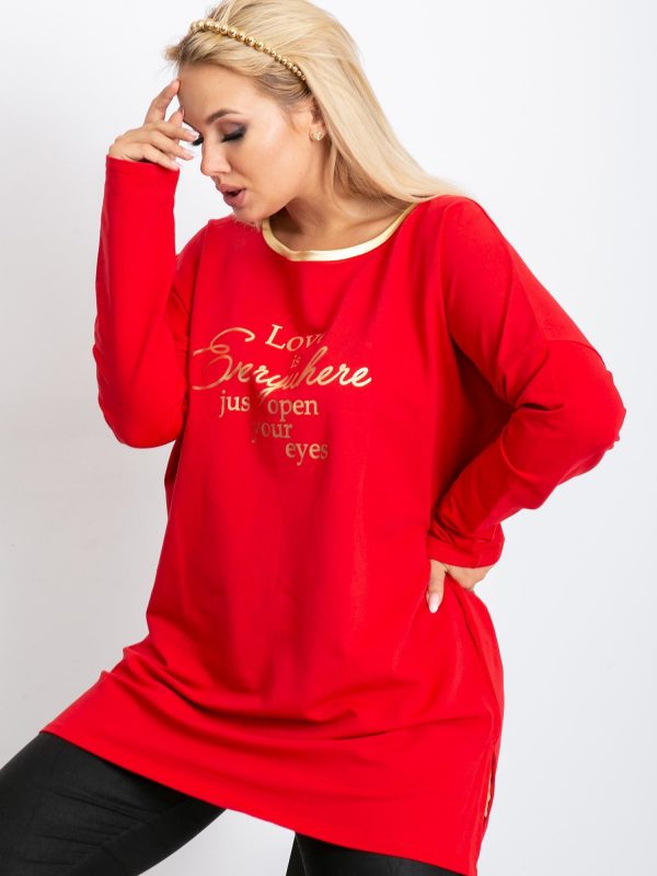 Red tunic plus size Eye