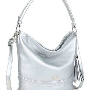 LUIGISANTO Women's Silver Shoulder Bag