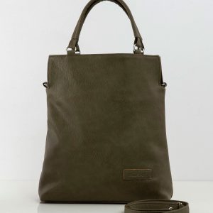 Khaki eco leather ladies handbag