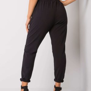 Black Plus Size Sweatpants with Abelia Print