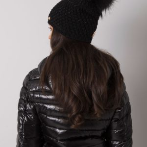 Black Winter Hat with Tassel