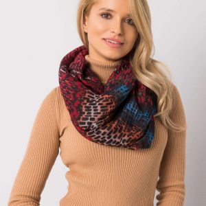 Burgundy scarf with patterns