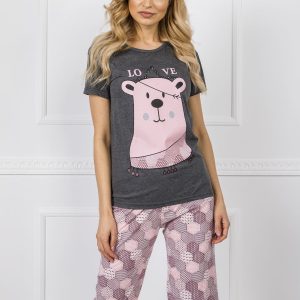 Dark Grey Patterned Pyjamas