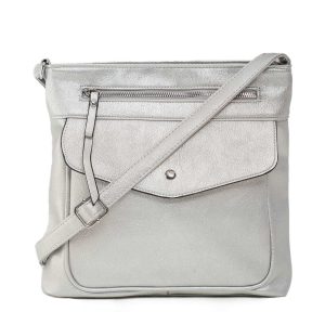 Silver eco-leather handbag