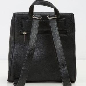 Women's Black Eco Leather Backpack