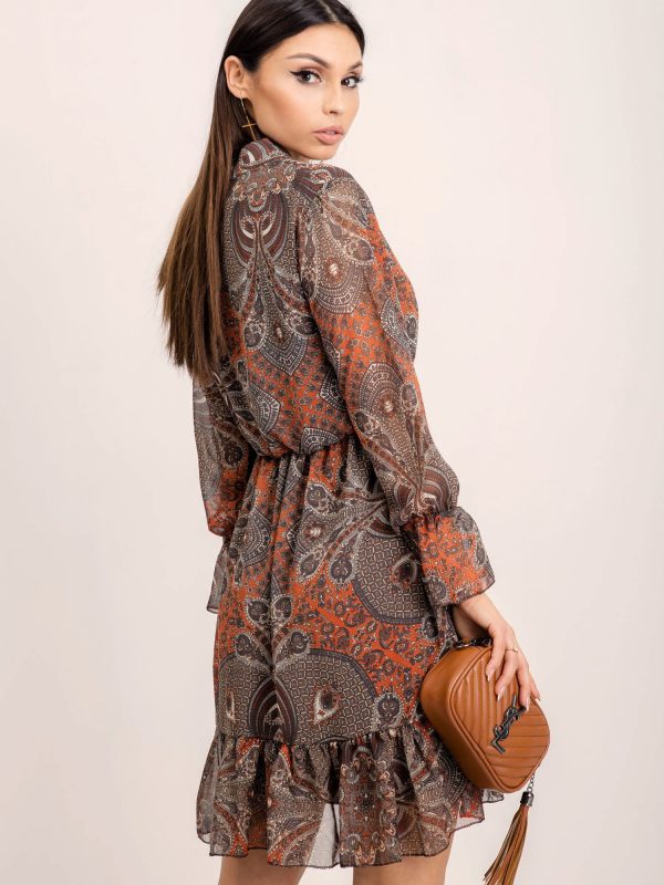 RUE PARIS Dark brown Keira dress