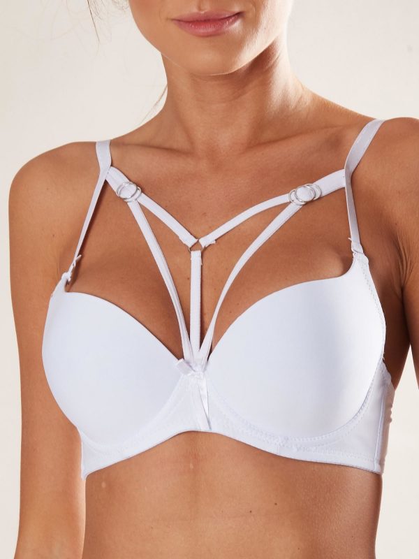 White push up bra with stripes