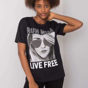 Black Irisha Cotton T-Shirt