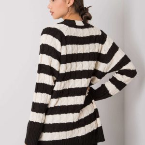 Lamia black and cream striped cardigan