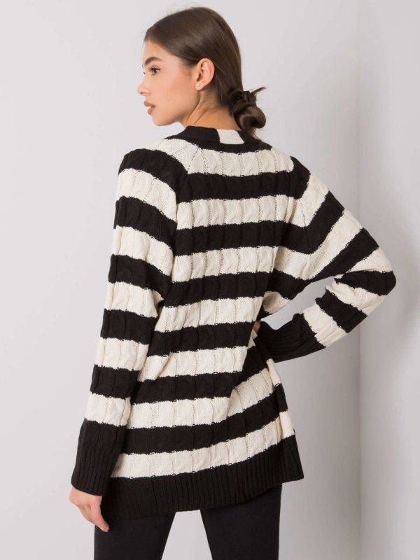 Lamia black and cream striped cardigan