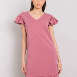 Candace Dirty Pink Ruffle Dress