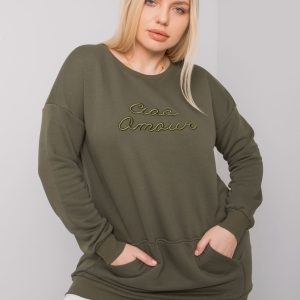 Khaki long sweatshirt plus size Easton