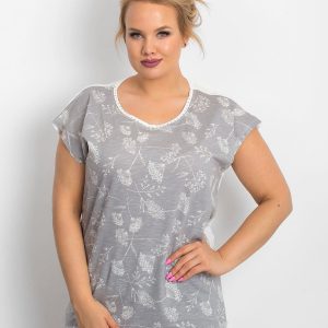 Light grey T-shirt Served PLUS SIZE