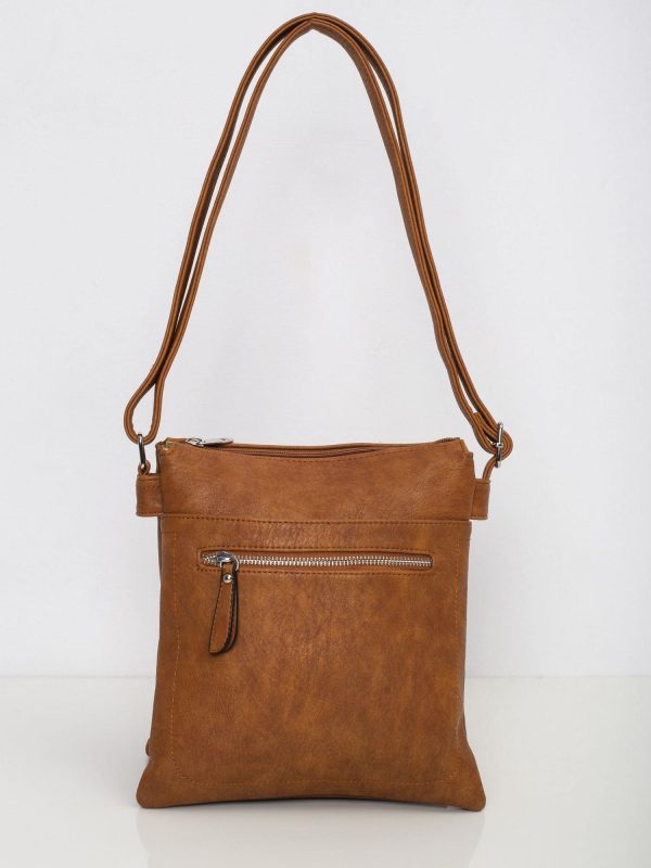 Brown handbag with long strap