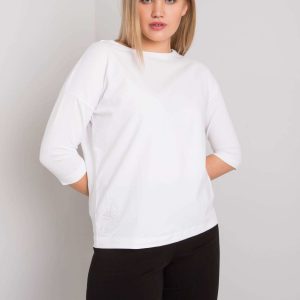 White plus size blouse with Toni applique