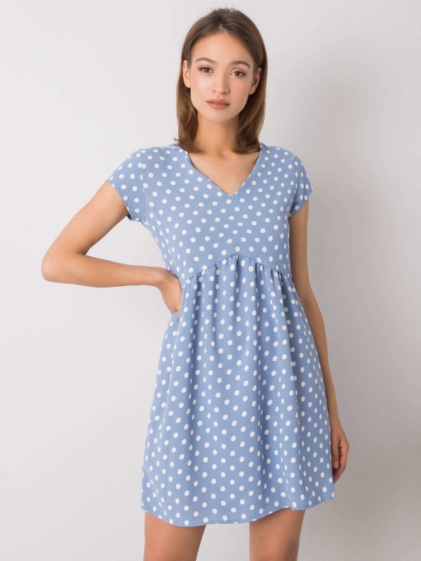 Blue dress with dots Sariah RUE PARIS