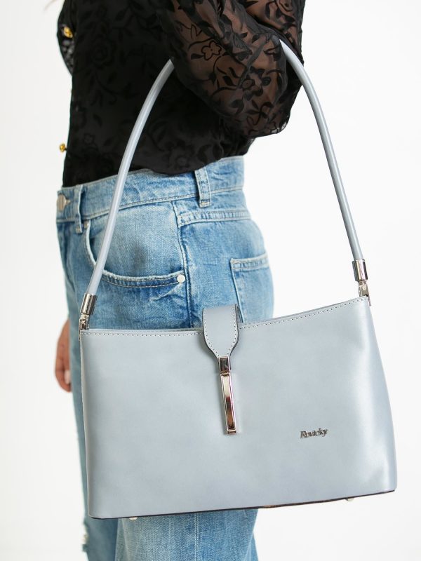 Grey Leather Handbag