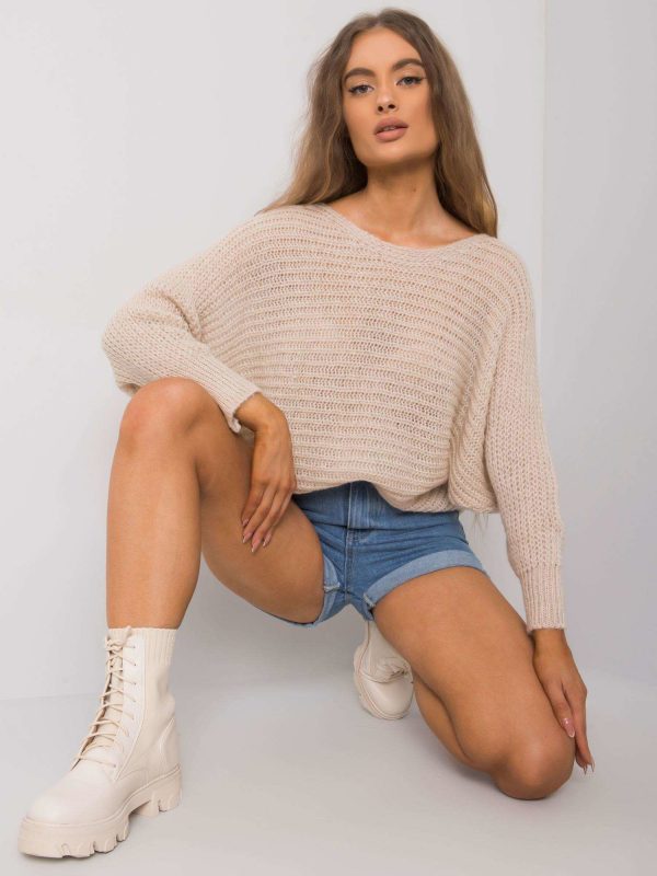 Beige knitted sweater Carina OCH BELLA