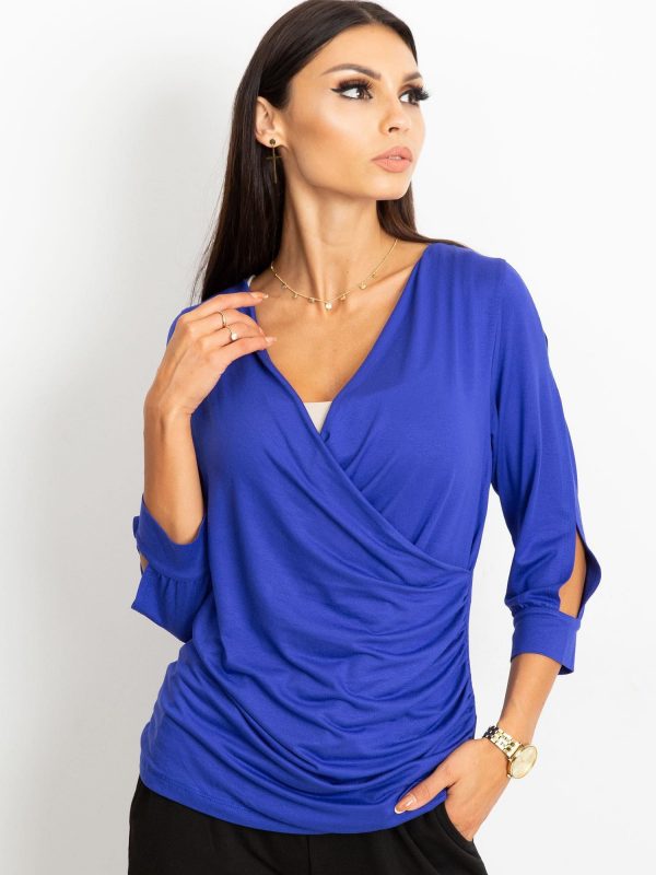 RUE PARIS Tess Cobalt Blouse