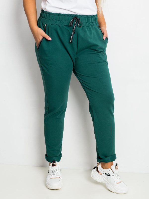 Dark Green Plus Size Pants Savage