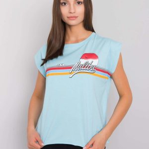 Light blue T-shirt with Malibu print