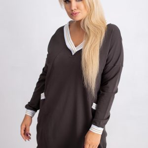 Khaki tunic plus size candy