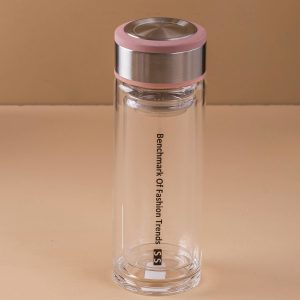 Dirty pink glass thermos